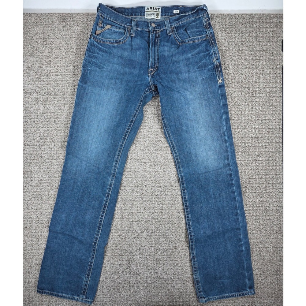 Ariat M5 Straight Fit Straight Leg Jeans Mens 36x38 Blue Denim Medium Wash